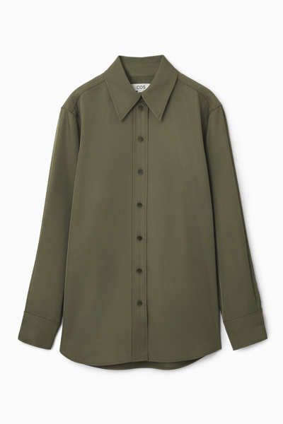 Shop Cos Relaxed Fluid Shirt In Green