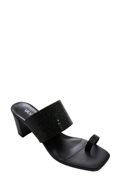 Shop Vaneli Moos Rhinestone Toe Loop Sandal In Black