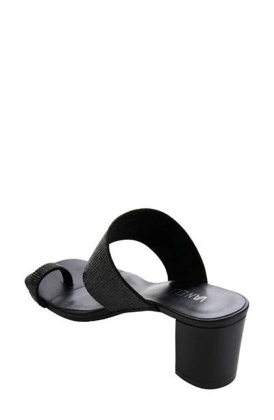 Vaneli Moos Rhinestone Toe Loop Sandal In Black