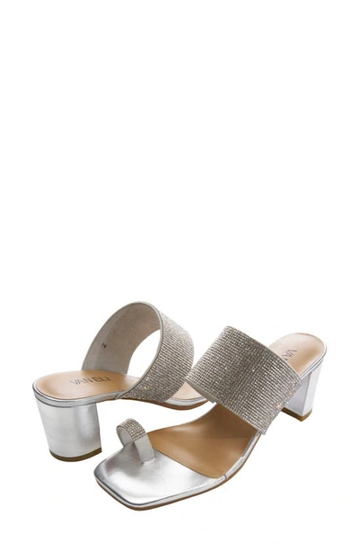Vaneli Moos Rhinestone Toe Loop Sandal In Ice