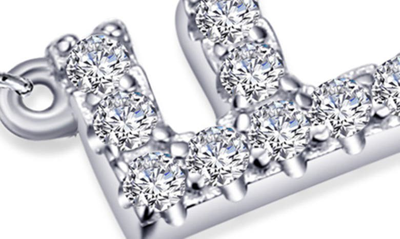 Shop Lafonn Simulated Diamond Pavé Initial Bracelet In Silver/ White F