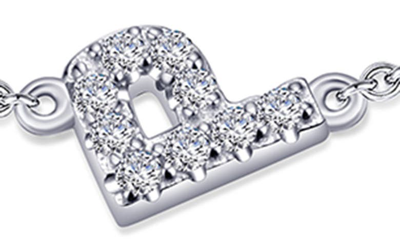 Shop Lafonn Simulated Diamond Pavé Initial Bracelet In Silver/ White P