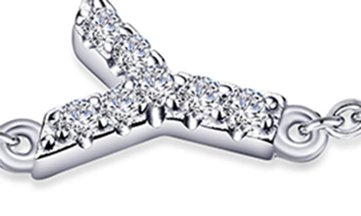 Shop Lafonn Simulated Diamond Pavé Initial Bracelet In Silver/ White Y