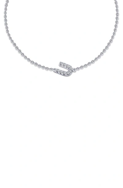 Shop Lafonn Simulated Diamond Pavé Initial Bracelet In Silver/ White U