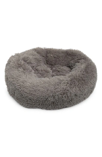 Shop Fringe Studio Faux Fur Pet Bed In Grey