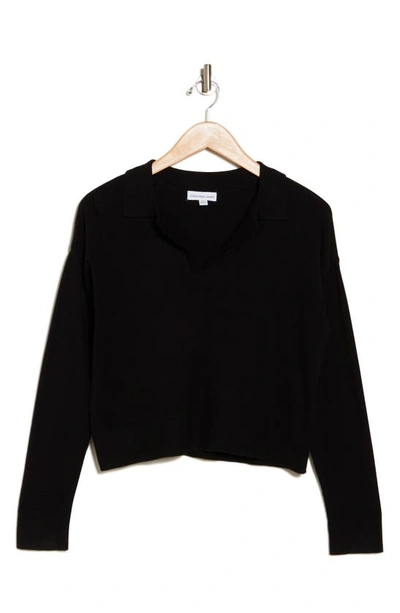 Shop Calvin Klein Jeans Est.1978 Collared Polo Sweater In Black