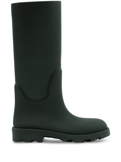 Shop Burberry Rubber Marsh High Boots In Green