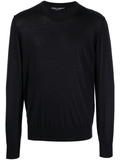 Shop Dolce & Gabbana Extra-fine Cashmere Sweater In Blue