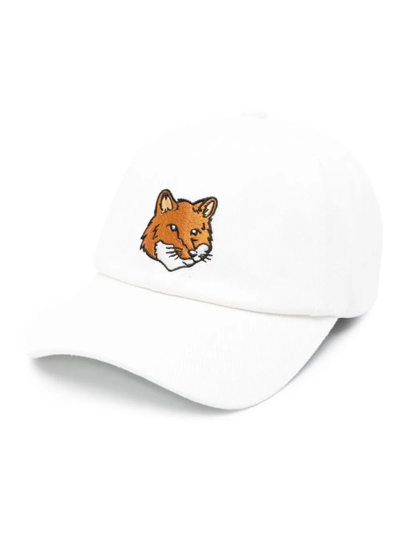 Shop Maison Kitsuné Fox-motif Baseball Cap In White