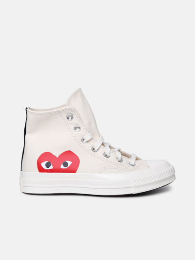 Shop Comme Des Garçons Play X Converse Sneaker Alta Cuore Rosso In White