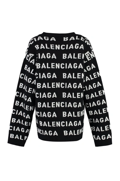 Shop Balenciaga Wool Cardigan In Black