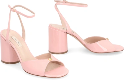 Shop Casadei Tiffany Patent Leather Sandals In Pink