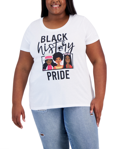 Shop Air Waves Trendy Plus Size Black History Pride Barbie Graphic T-shirt In White