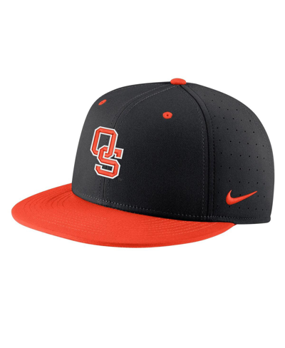 Shop Nike Men's  Black Oklahoma State Cowboys Aero True Baseball Performance Fitted Hat