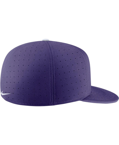 Shop Nike Men's  Purple Lsu Tigers Aero True Baseball Performance Fitted Hat