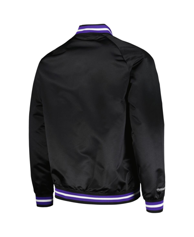 Mitchell & Ness Men's  Black Utah Jazz Hardwood Classics Throwback Wordmark Raglan Full-snap Jacket In Black