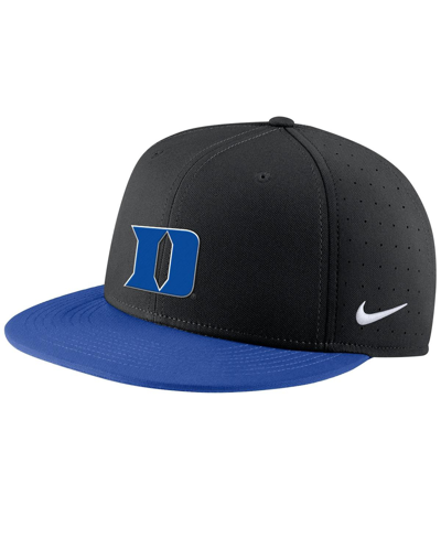 Shop Nike Men's  Black Duke Blue Devils Aero True Baseball Performance Fitted Hat
