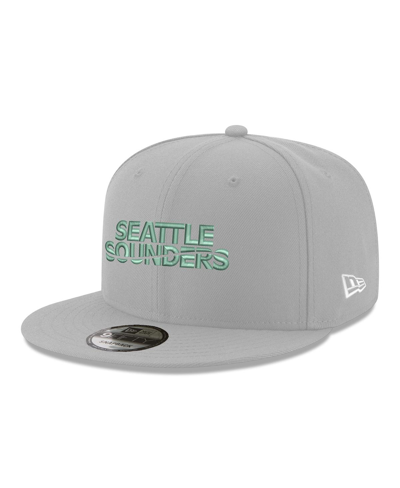 Shop New Era Men's  Gray Seattle Sounders Fc Wordmark 9fifty Snapback Hat