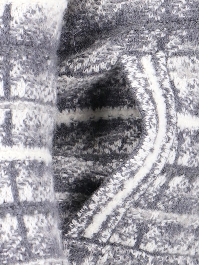 Thom Browne Collared Checkered Jacket Front Pockets In Grey