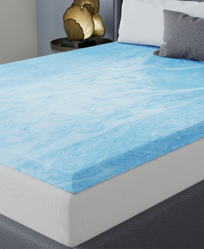 Vibe 3" Gel Swirl Memory Foam Mattress Topper, California King In Blue