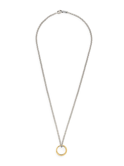 Shop Jonas Studio Men's Flatiron 18k-gold-plated Sterling Silver Ring Pendant Necklace