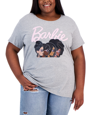 Shop Air Waves Trendy Plus Size Black History Barbie Silo Graphic T-shirt In Gray