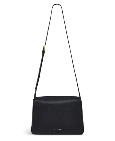 Radley London Westwell Lane Large Leather Flapover Crossbody In Black