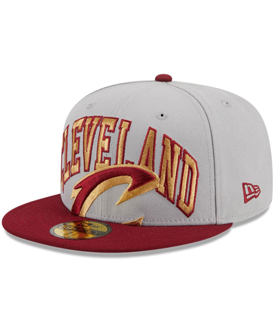 New Era Men's  Gray, Wine Cleveland Cavaliers Tip-off Two-tone 59fifty Fitted Hat In Gray,wine