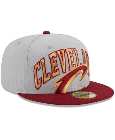 New Era Men's  Gray, Wine Cleveland Cavaliers Tip-off Two-tone 59fifty Fitted Hat In Gray,wine