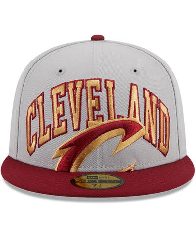 New Era Men's  Gray, Wine Cleveland Cavaliers Tip-off Two-tone 59fifty Fitted Hat In Gray,wine