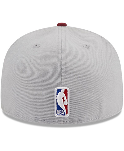 New Era Men's  Gray, Wine Cleveland Cavaliers Tip-off Two-tone 59fifty Fitted Hat In Gray,wine