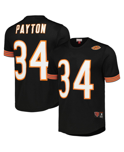 Mitchell & Ness Men's  Walter Payton Black Chicago Bears Retired Player Name And Number Mesh Top In Black