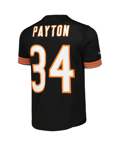 Mitchell & Ness Men's  Walter Payton Black Chicago Bears Retired Player Name And Number Mesh Top In Black
