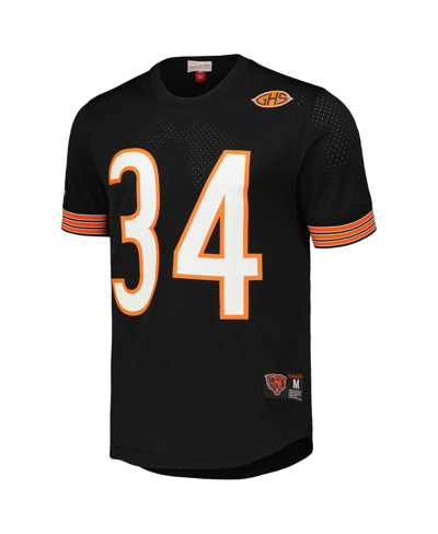 Mitchell & Ness Men's  Walter Payton Black Chicago Bears Retired Player Name And Number Mesh Top In Black