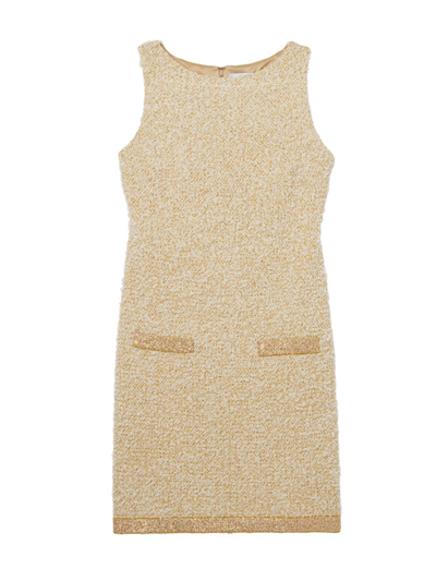 Shop St John Women's Eyelash Sequin Tweed Sheath Dress In Sunflower Multi