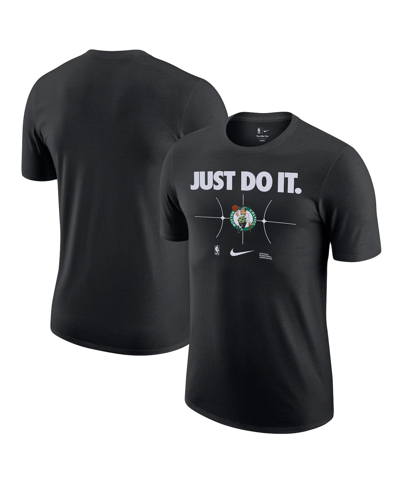 Shop Nike Men's  Black Boston Celtics Just Do It T-shirt