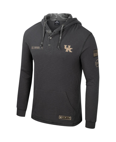 Colosseum Men's  Charcoal Kentucky Wildcats Oht Military-inspired Appreciation Henley Pullover Hoodie In Charcoal
