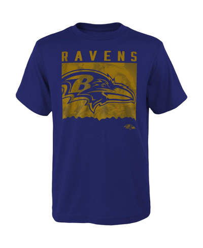 Shop Outerstuff Youth Purple Baltimore Ravens Liquid Camo Logo T-shirt