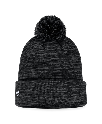 Shop Fanatics Men's  Black Pittsburgh Penguins Fundamental Cuffed Knit Hat With Pom
