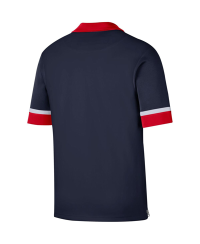 Shop Nike Men's  Navy, Red Philadelphia 76ers 2021/22 City Edition Therma Flex Showtime Short Sleeve Full- In Navy,red