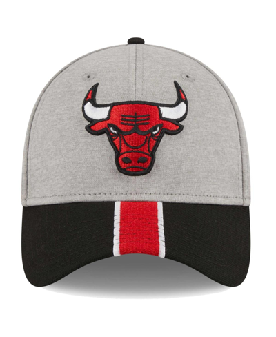 Shop New Era Men's  Gray, Black Chicago Bulls Striped 39thirty Flex Hat In Gray,black