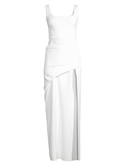 Shop Black Halo Women's Eve Katia Draped Gown In Whip Cream