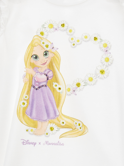 Shop Monnalisa Rapunzel Jersey Maxi T-shirt In White