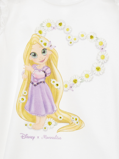 Monnalisa Rapunzel Jersey T-shirt In White