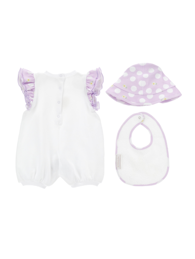 Monnalisa Three-piece Summer Time Set In White