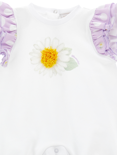 Monnalisa Three-piece Summer Time Set In White