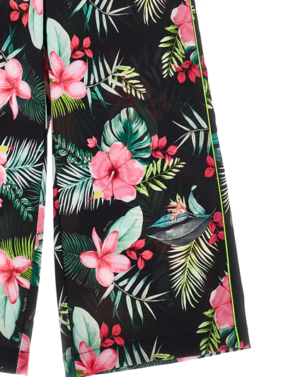 Monnalisa Jungle Print Jumpsuit In Black