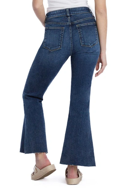 Hint Of Blu Fun Slim Flare Jeans In Blue Flare Dark