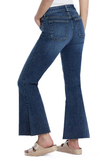 Hint Of Blu Fun Slim Flare Jeans In Blue Flare Dark
