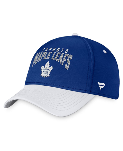 Shop Fanatics Men's  Blue, White Toronto Maple Leafs Fundamental 2-tone Flex Hat In Blue,white